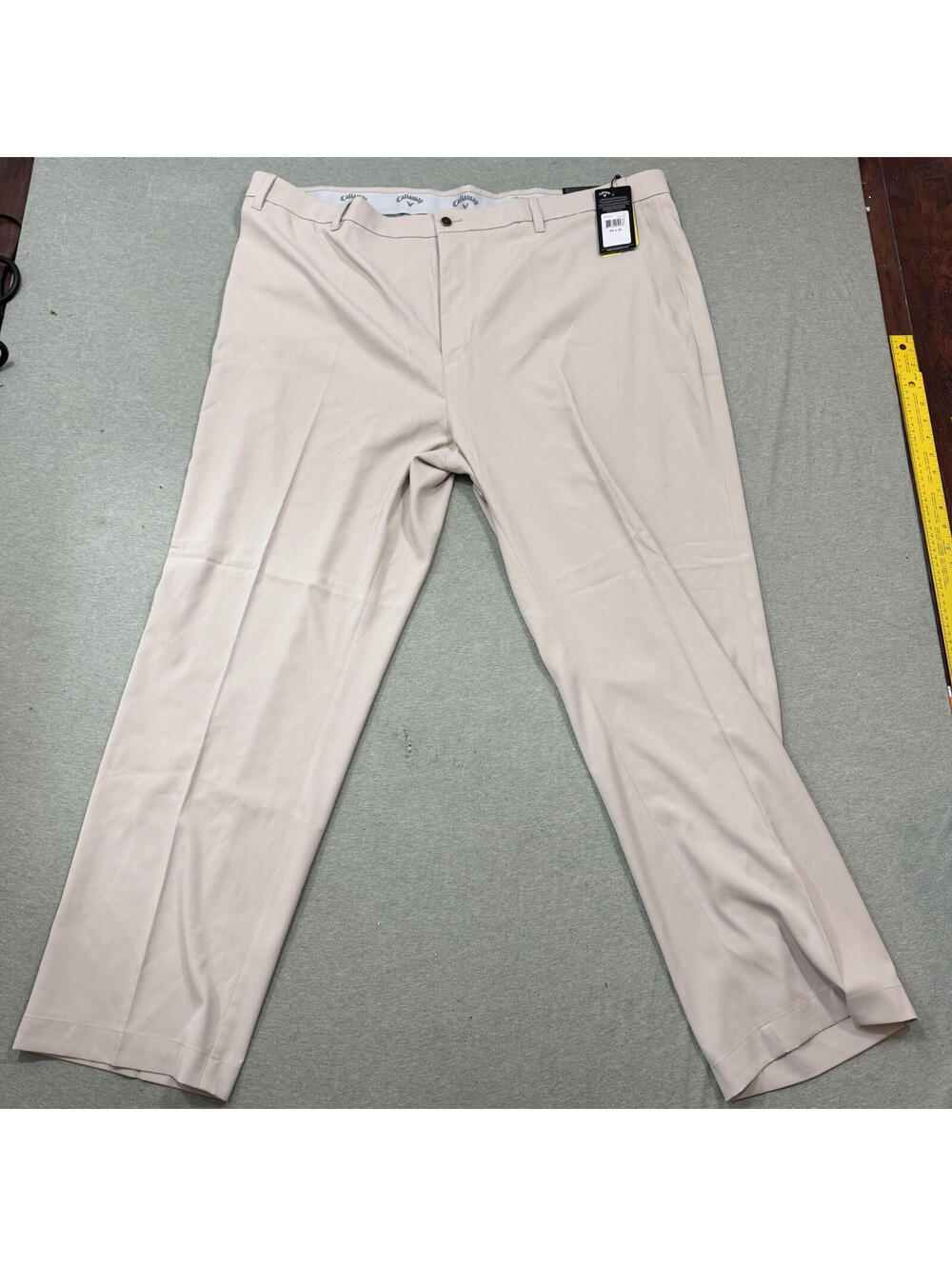 Callaway Mens Golf Pants 50x32 Khaki‎  Flex Fabric Active Waistband UPF 50 NWT